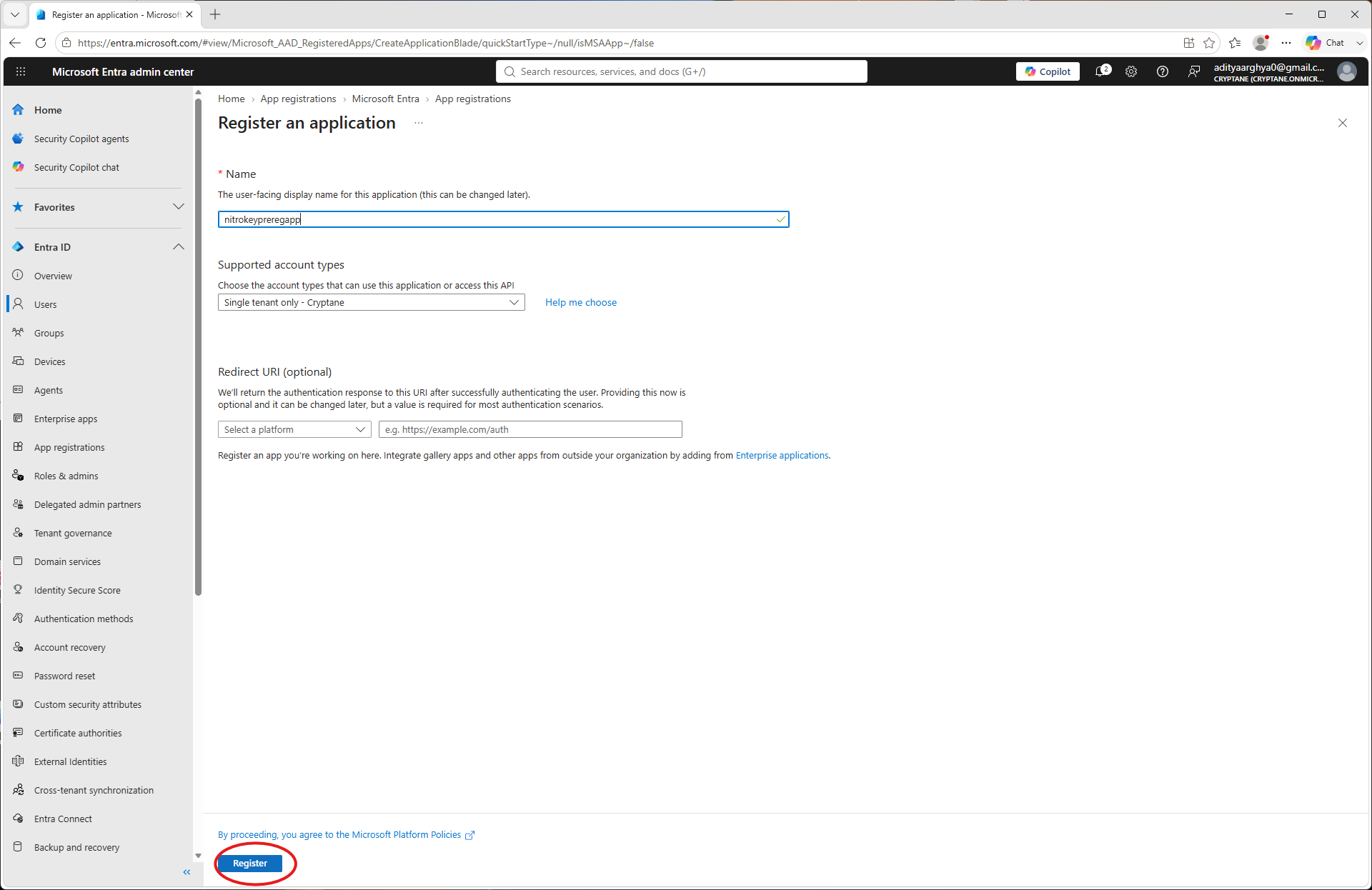 App registration