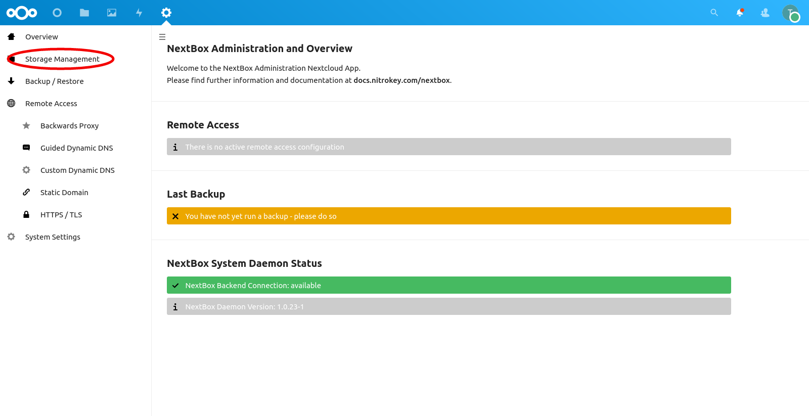 Storage Configuration