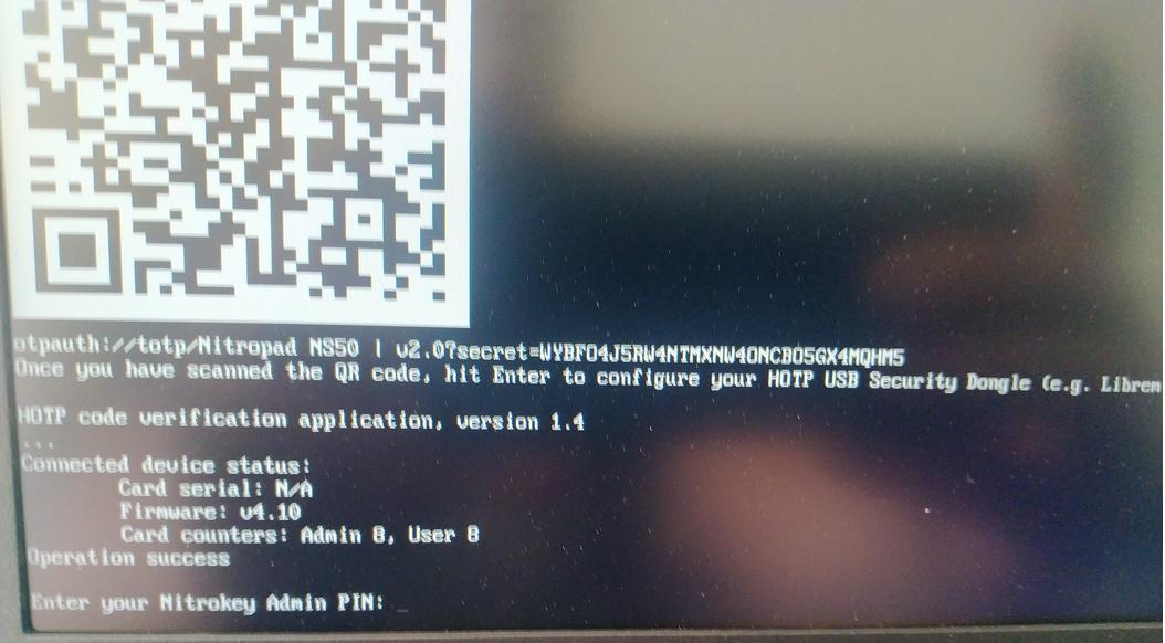 admin pin nitrokey input